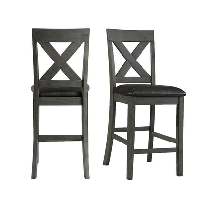 Alexa Counter Height Side Chair Set in Gray