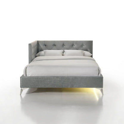 Juniper  Full UPH Corner Bed with LED and USB in Grey