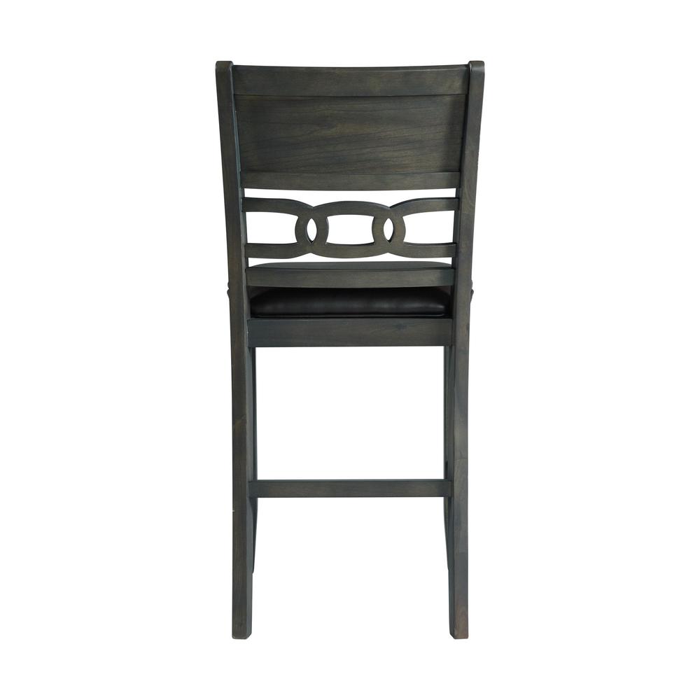 Counter Height 5PC Dining Set-Table and Four Faux Leather Side Chairs in Gray