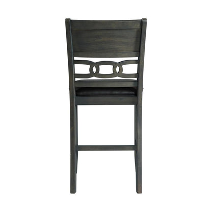 Counter Height 5PC Dining Set-Table and Four Faux Leather Side Chairs in Gray