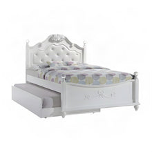 Okume Full Size Platform Bed with Storage Trundle and Headboard, White