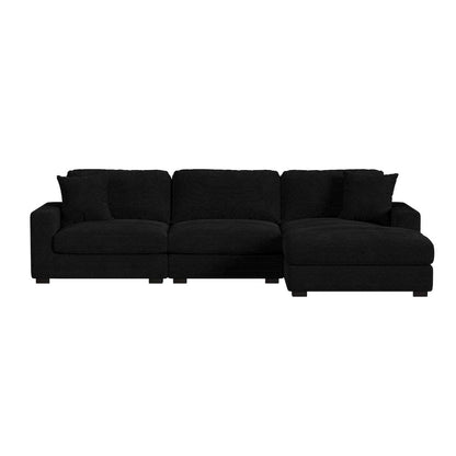Arizona 3PC Sectional Set with RHF Chaise in Steno Black