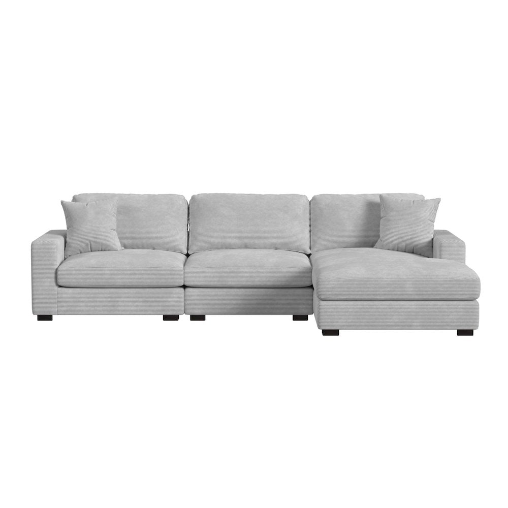 Mesa Modular 3PC Sectional Set with RHF Chaise in Steno Stone