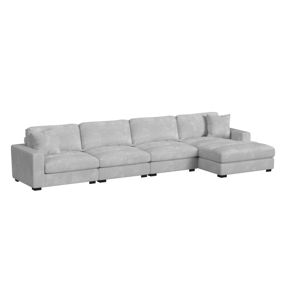 Mesa Modular 4PC Sectional Set with RHF Chaise in Steno Stone