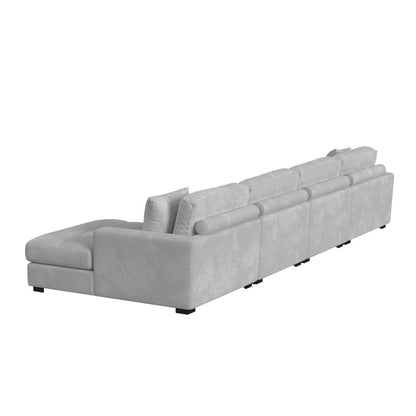Mesa Modular 4PC Sectional Set with RHF Chaise in Steno Stone