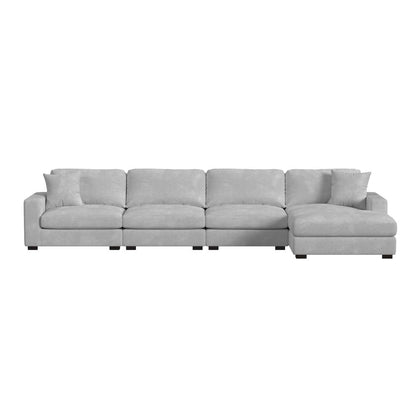 Mesa Modular 4PC Sectional Set with RHF Chaise in Steno Stone