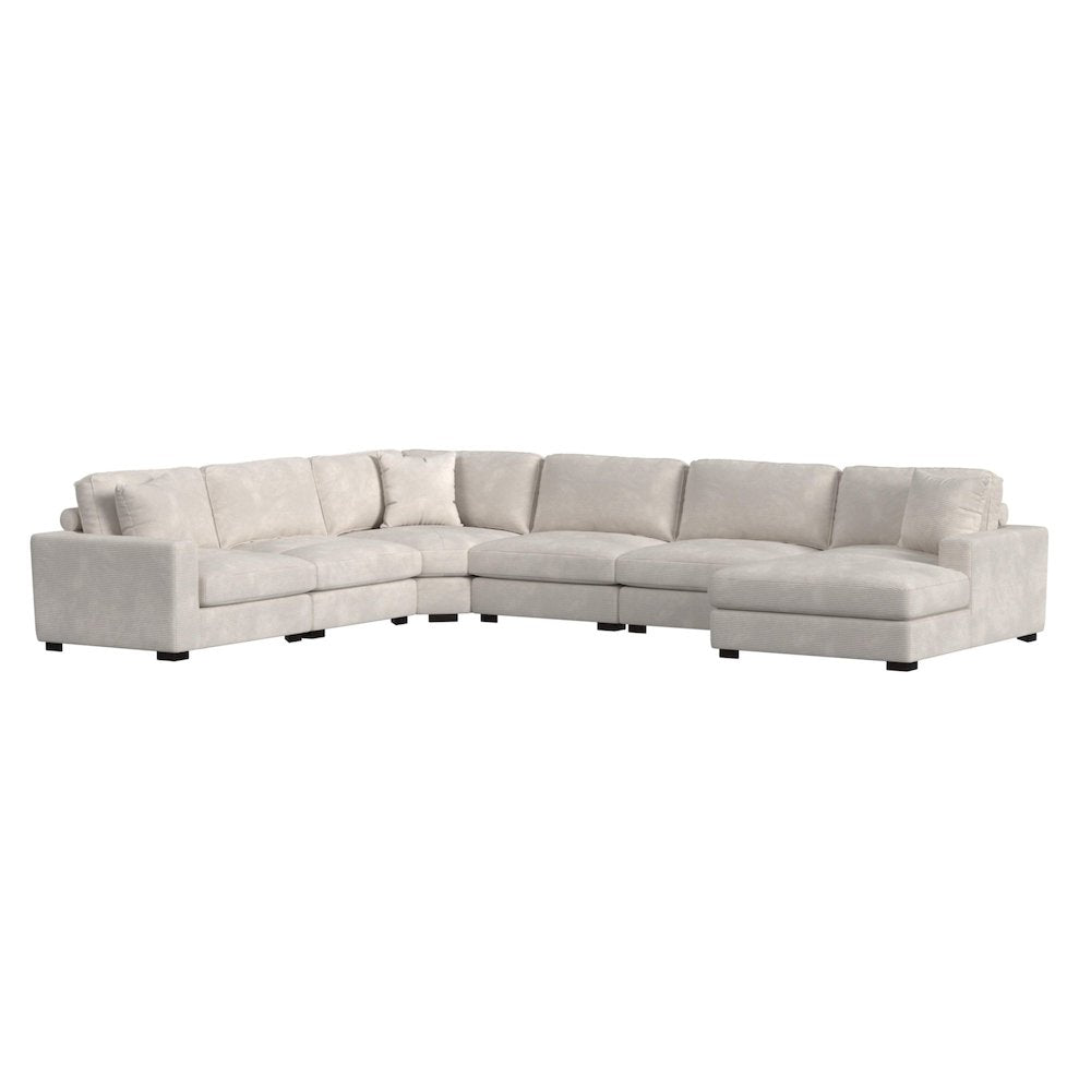 Mesa Modular 7PC Sectional Set with RHF Chaise in Steno Beige