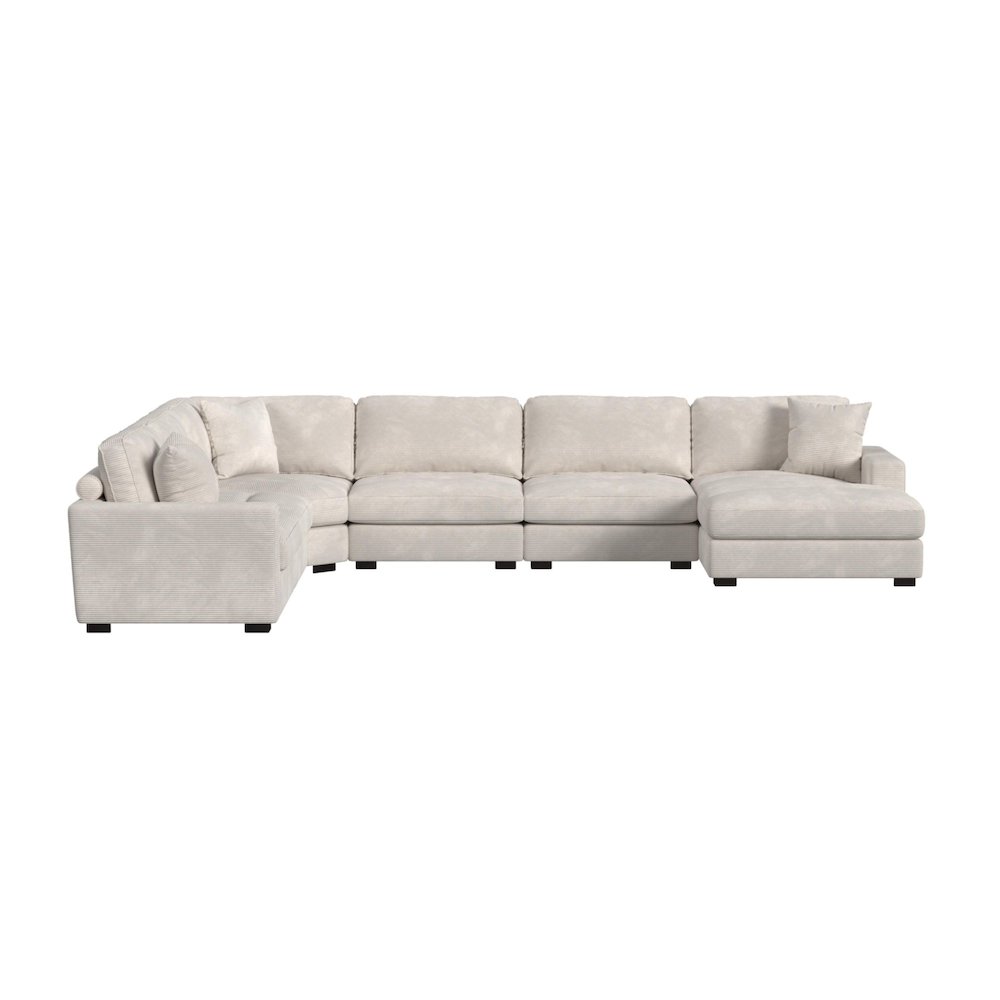 Mesa Modular 6PC Sectional Set with RHF Chaise in Steno Beige