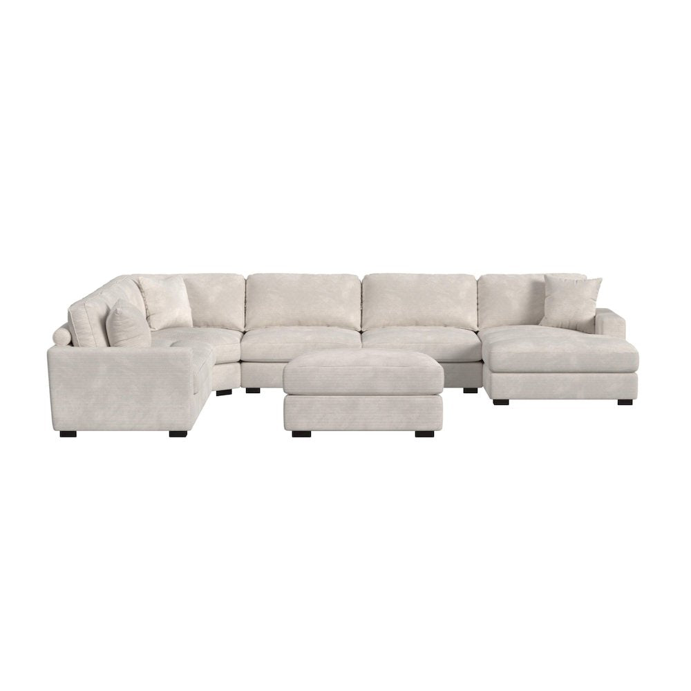 Mesa Modular 7PC Sectional Set with RHF Chaise in Steno Beige