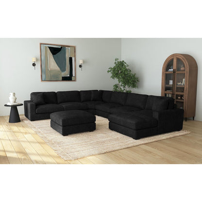 Arizona 7PC Sectional Set with RHF Chaise in Steno Black