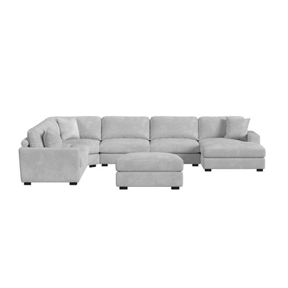 Mesa Modular 7PC Sectional Set with RHF Chaise in Steno Stone