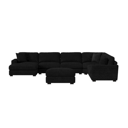 Arizona 7PC Sectional Set with LHF Chaise in Steno Black