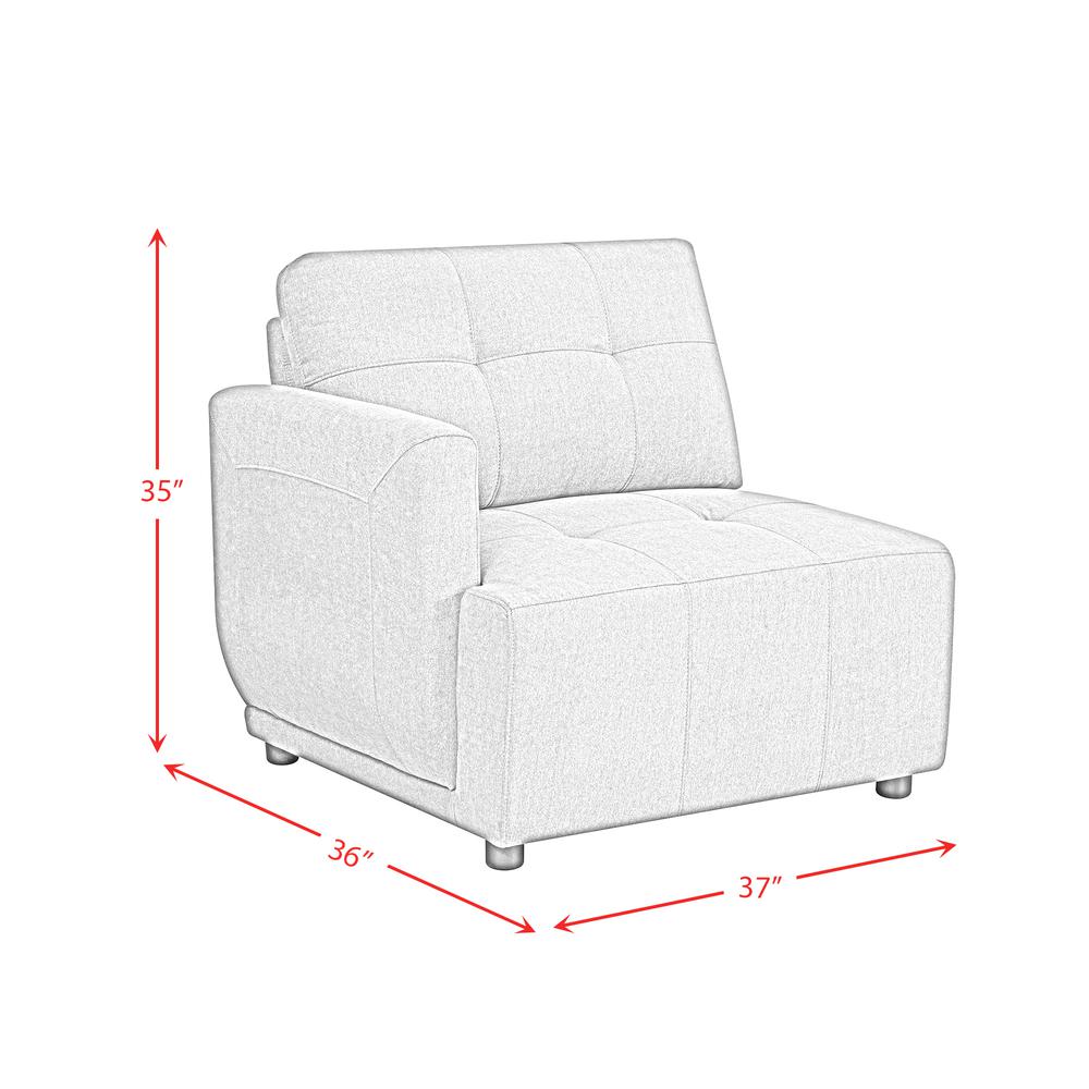 Gianni Modular Left Hand Facing Chair with Pillow in Natural