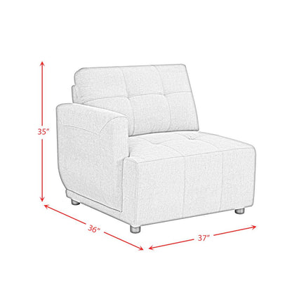 Gianni Modular Left Hand Facing Chair with Pillow in Natural