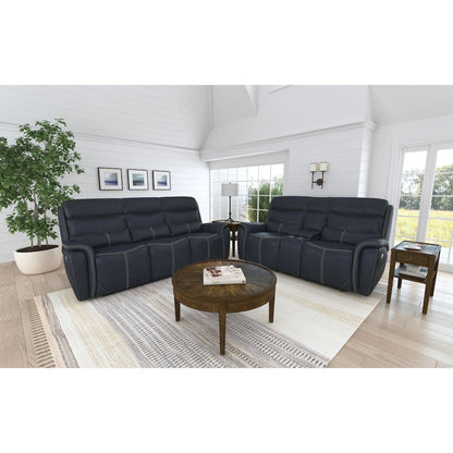Florin Power Motion Loveseat with Power Headrest and Console in Pebble Navy