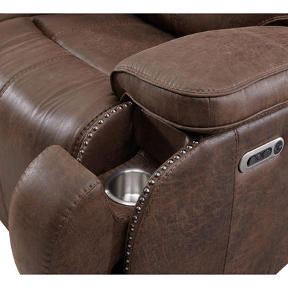Grover 2PC Living Room Set in Heritage Brown-Sofa & Loveseat