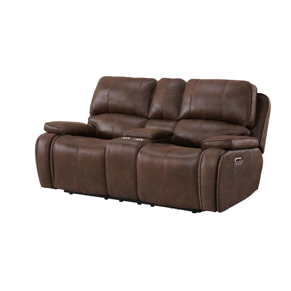 Grover 2PC Living Room Set in Heritage Brown-Sofa & Loveseat