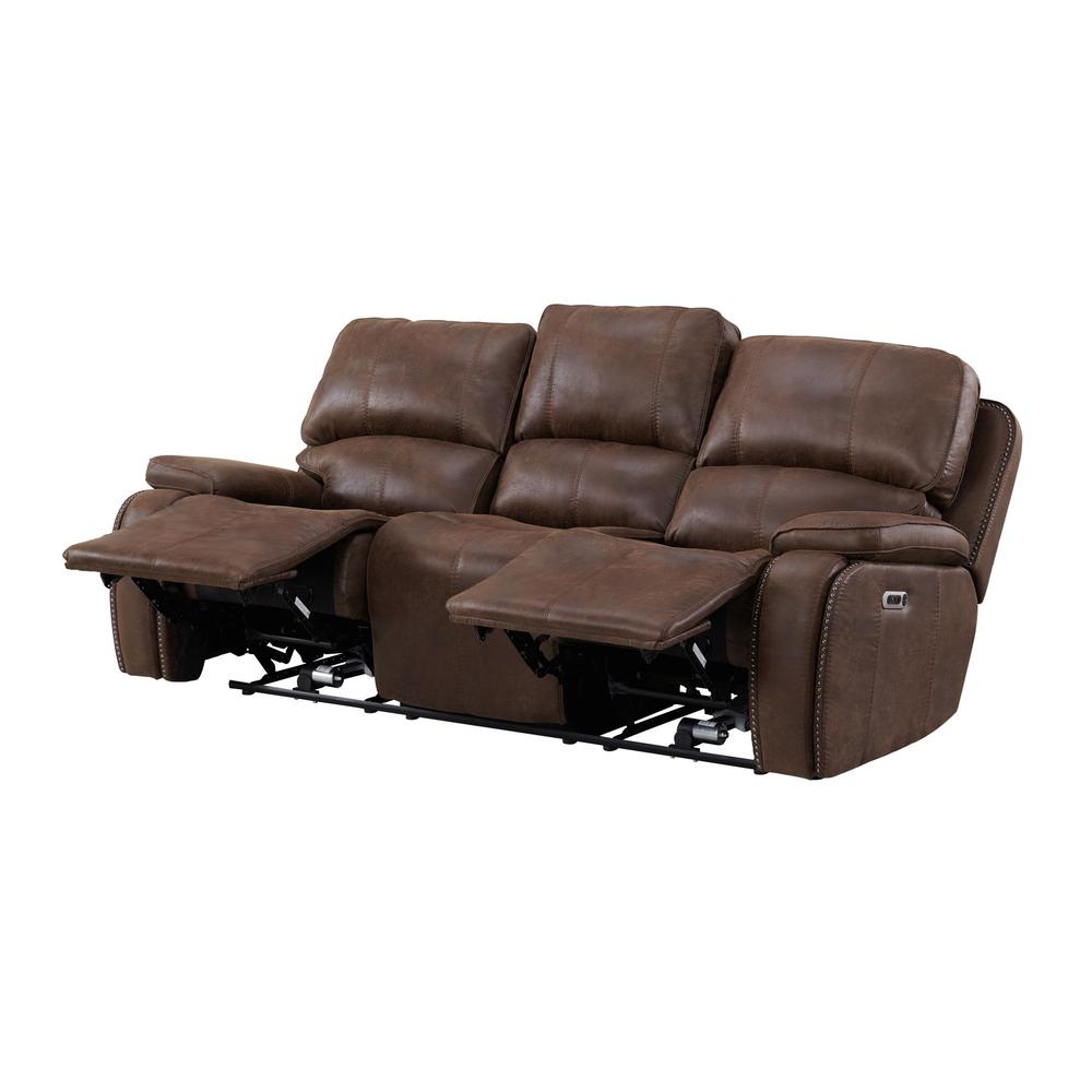 Grover Power Motion Sofa with Power Motion Head Recliner in Heritage Brown