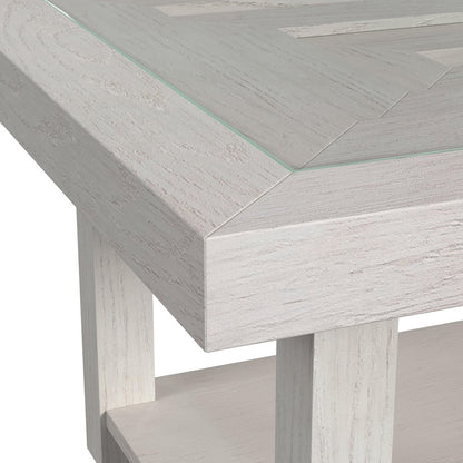3PC Occasional Table Set in Antique White-Coffee Table, End Table & Sofa Table