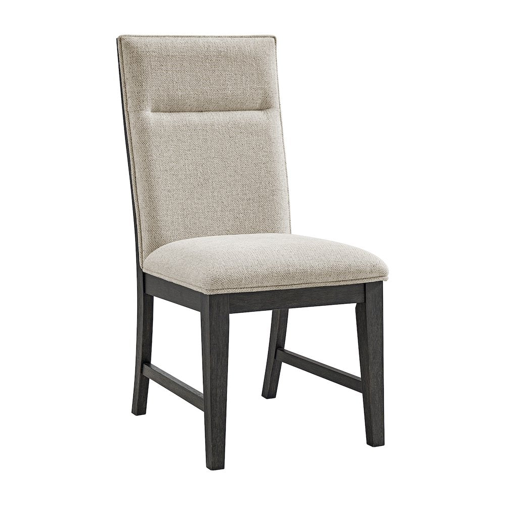 Edge Dining Chair with Light Grey Fabric in Espresso