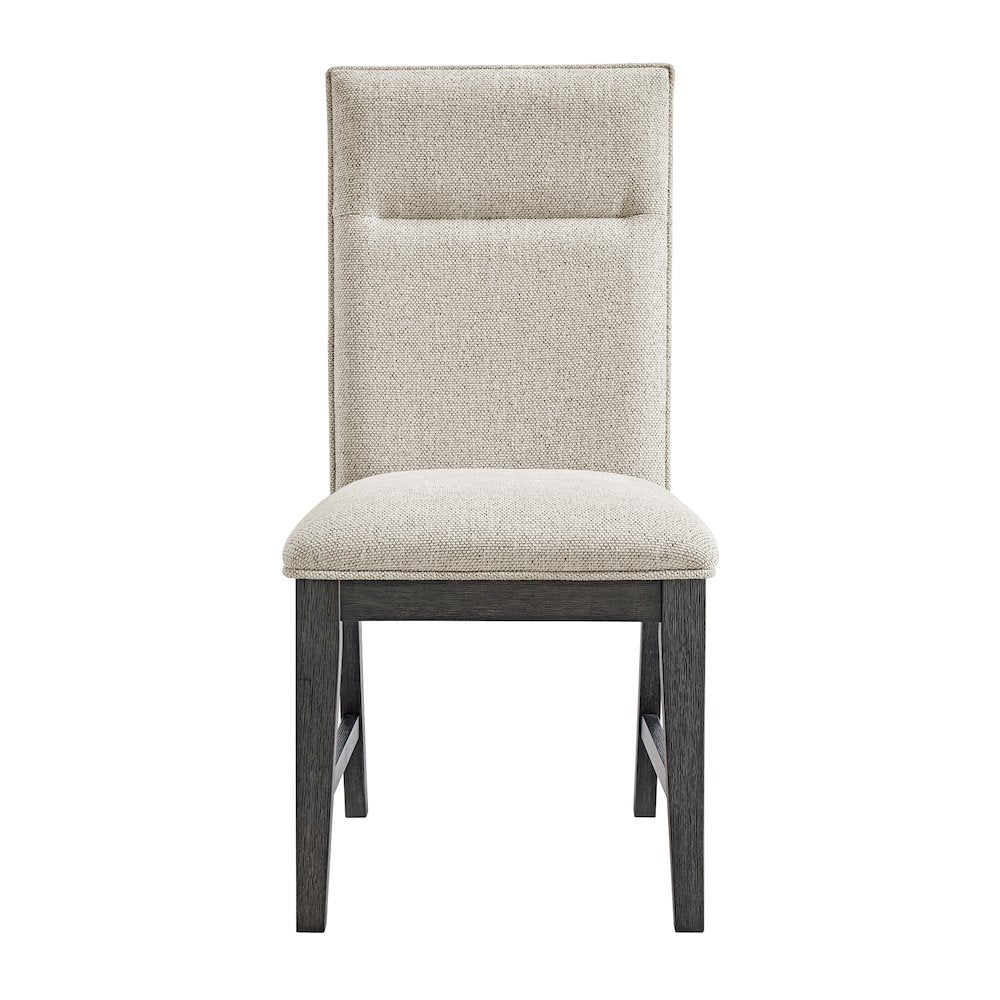 Edge Dining Chair with Light Grey Fabric in Espresso