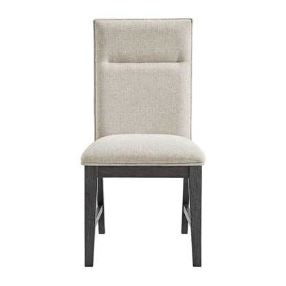 Edge Dining Chair with Light Grey Fabric in Espresso