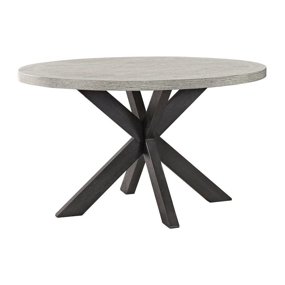 Edge Round Dining Table with Light Grey Top in Espresso