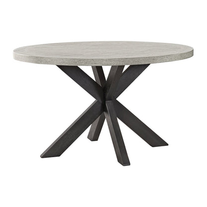 Edge Round Dining Table with Light Grey Top in Espresso