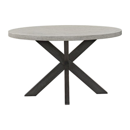 Edge Round Dining Table with Light Grey Top in Espresso
