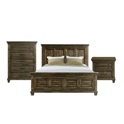 Windom King Storage 3PC Bedroom Set in Charcoal