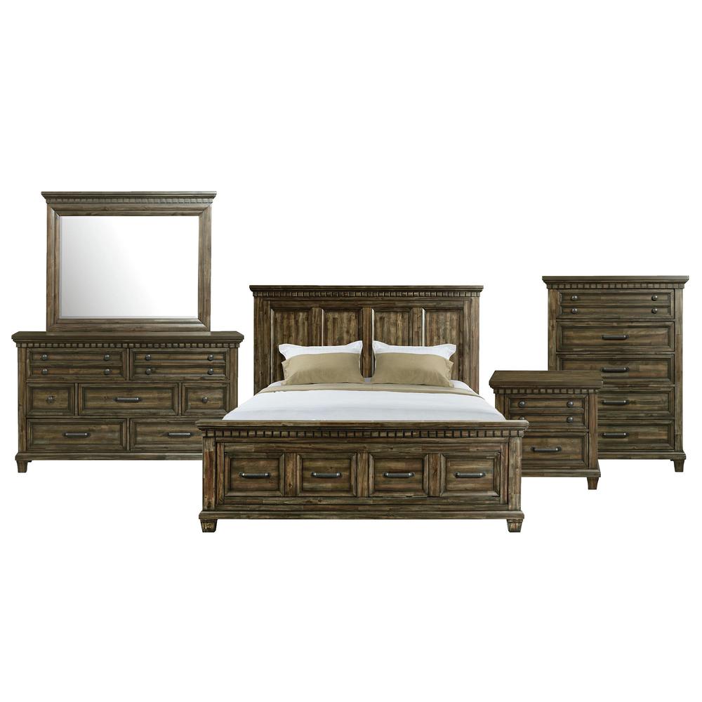 Windom King Storage 5PC Bedroom Set in Charcoal