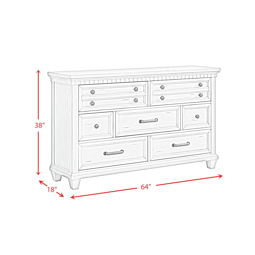 Windom King Storage 5PC Bedroom Set in Antique White