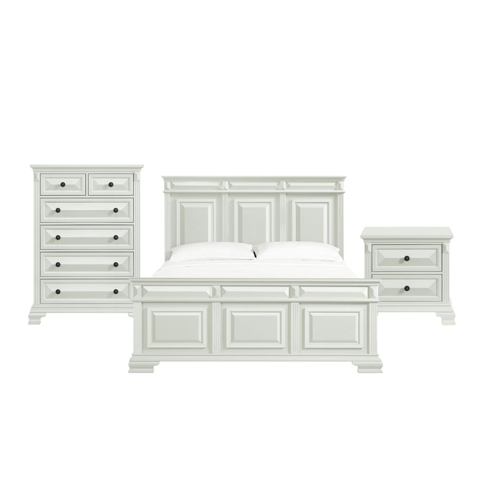 Sumner King Panel 3PC Bedroom Set in Antique White