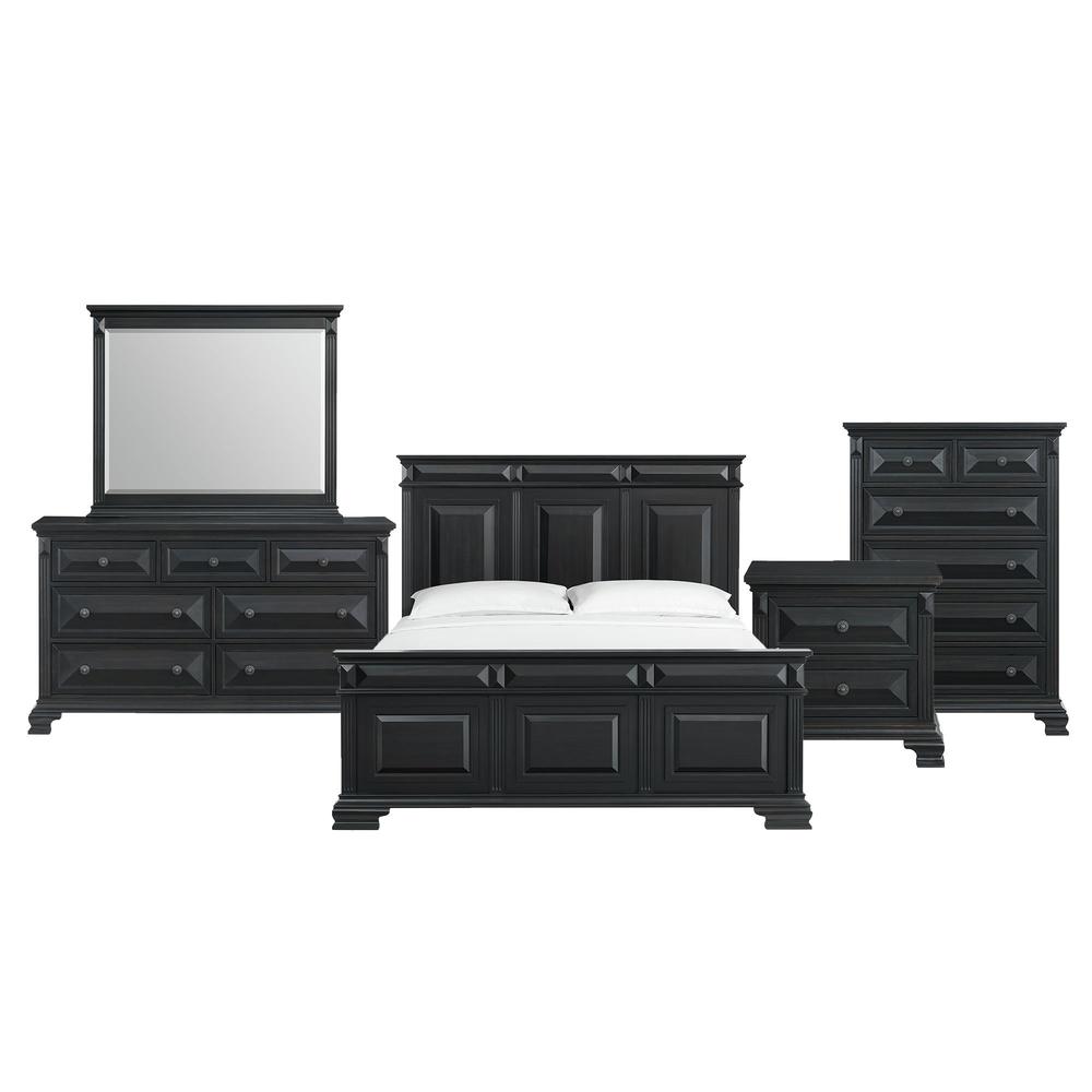 Sumner King Panel 5PC Bedroom Set in Black