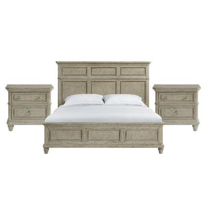 Emiko King 3PC Bedroom Set in Light Grey