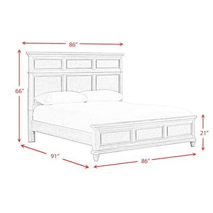 Emiko King 4PC Bedroom Set in Light Grey