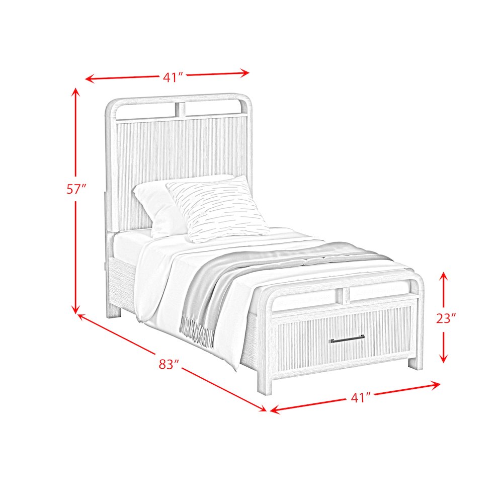 Woodridge Twin Storage 3PC Bedroom Set in Black with Grain
