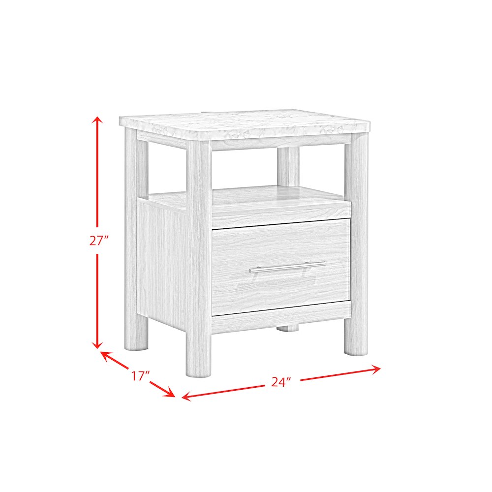 Joanna Nightstand with USB in Natural