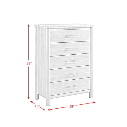 Joanna Twin 5PC Bedroom Set in Natural