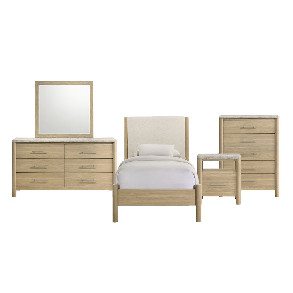 Joanna Twin 5PC Bedroom Set in Natural