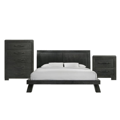 Kenn King Panel 3PC Bedroom Set in Black