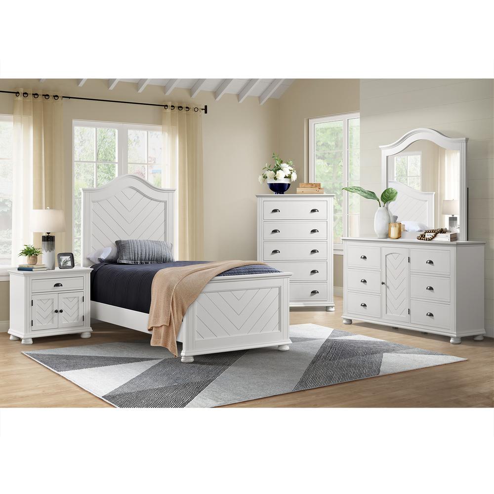 Conaughey  Twin Panel Bed in White