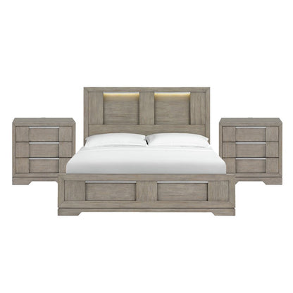 Argo King 3PC Bedroom Set in Grey