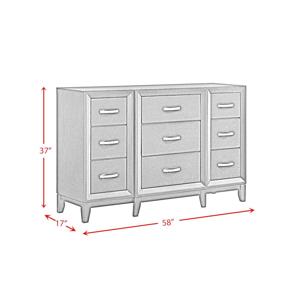Warren 9-Drawer Dresser in Merlot