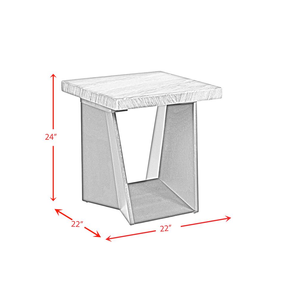 Tobias End Table with White Marble Top