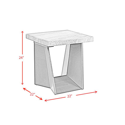 Tobias End Table with White Marble Top