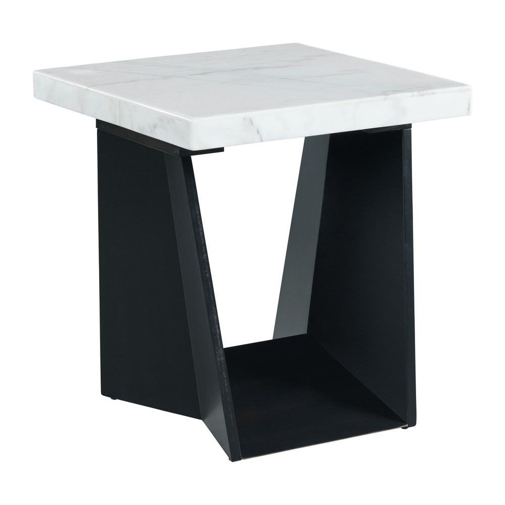 Tobias End Table with White Marble Top