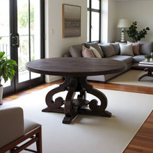 Brown Round Dining Table for Kitchen and Dining Room, Seats Four Comfortably
