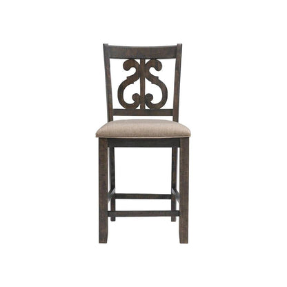 Swirl Back Wooden Dining Chairs for Kitchen and Dining in Brown Finish