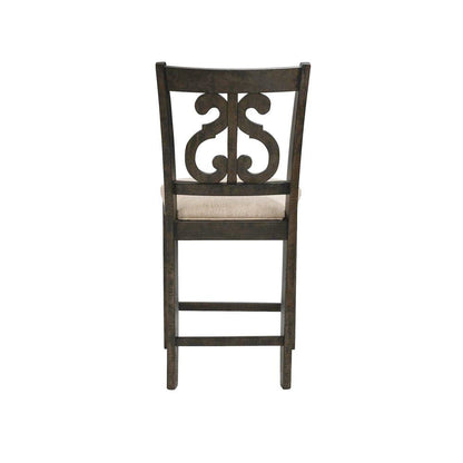 Swirl Back Wooden Dining Chairs for Kitchen and Dining in Brown Finish